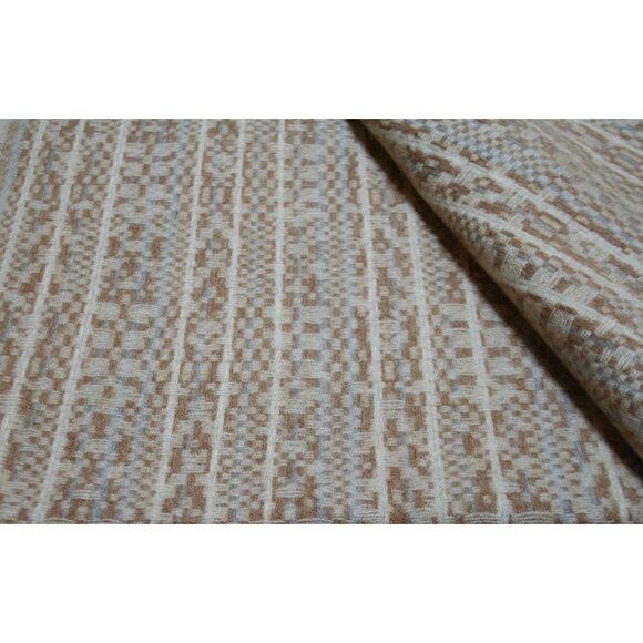 Pretty Persuasions Wrap/Scarf Tan Cream Geometric Pattern 27x72 Cozy Neutral - Picture 2 of 5